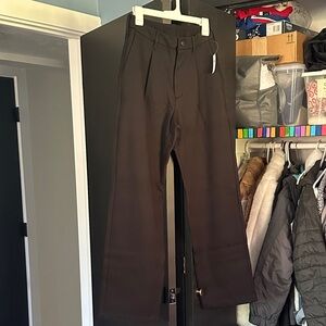 GAP Black Wide-Leg Pleated Trousers